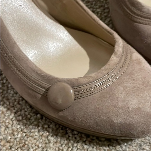 Nine West Taupe Heels Classic Suede Pumps - Picture 2 of 11
